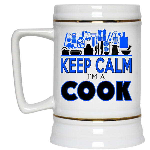 Perfect Gift For Chef Beer Stein 22oz, Keep Calm I'm A Cook Beer Mug