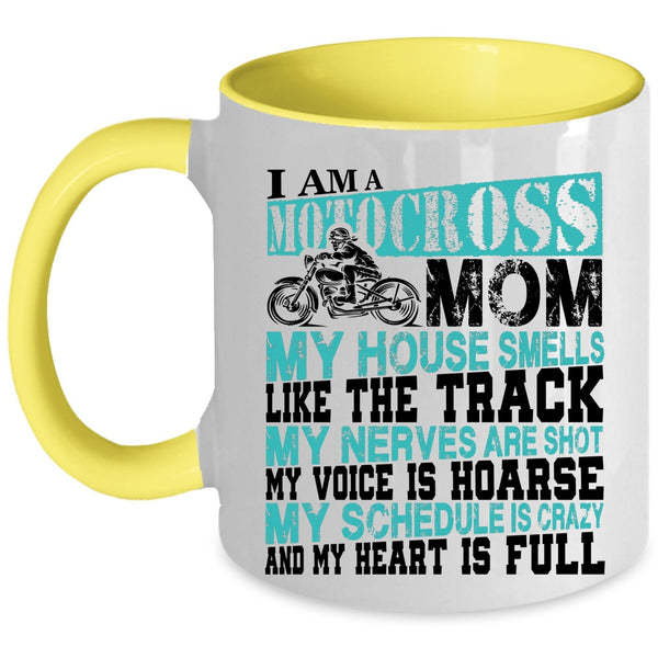 Funny Gift For Mom Coffee Mug, I Am A Motocross Mom Accent Mug