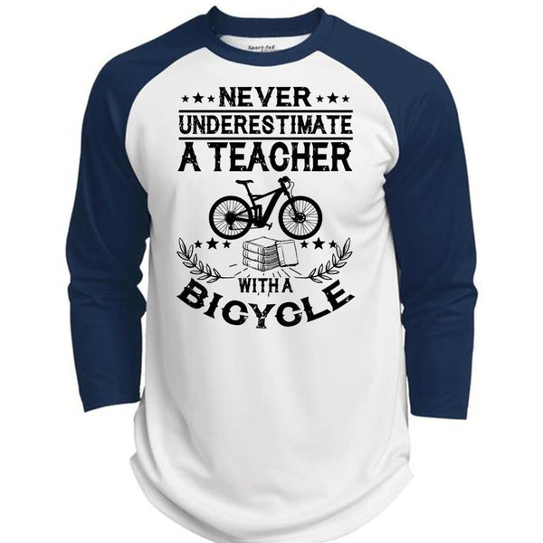 Teacher With A Bicycle T Shirt, I Love Teaching T Shirt, Awesome T-Shirts  (Polyester Game Baseball Jersey)