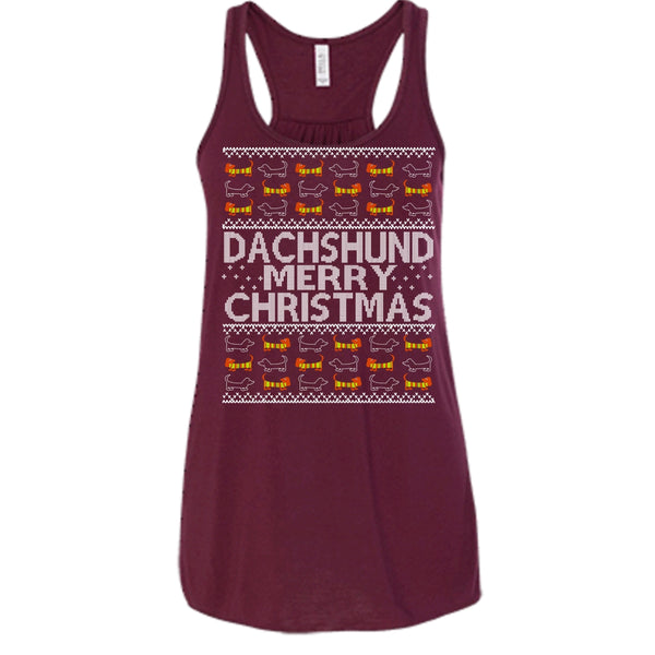 Dachshund Merry Christmas T Shirt, Coolest Dachshund Tank Top