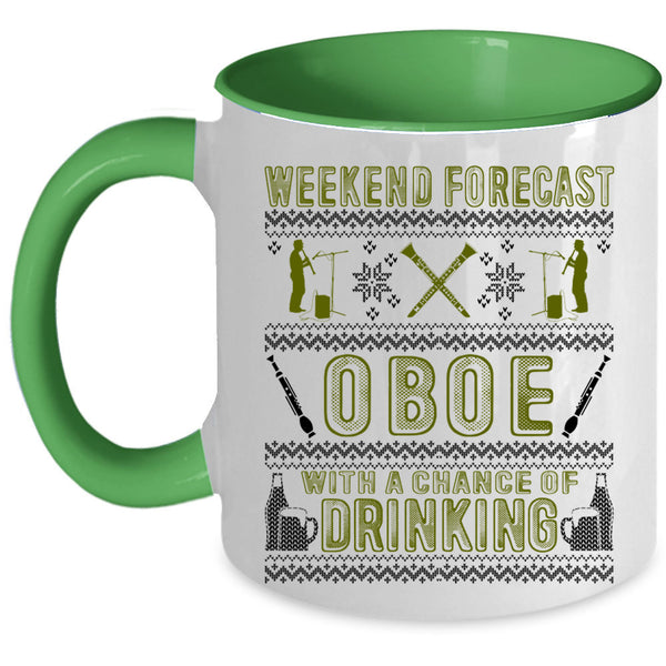 Chance Of Drinking Coffee Mug, Weekend Forecast Oboe Accent Mug