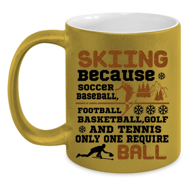 Cute Gift For Skier Coffee Mug, Skiing Accent Mug