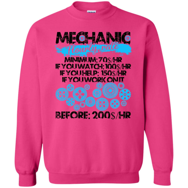 Coolest Mechanic T Shirt, Mechanic Hourly Rate Sweatshirt