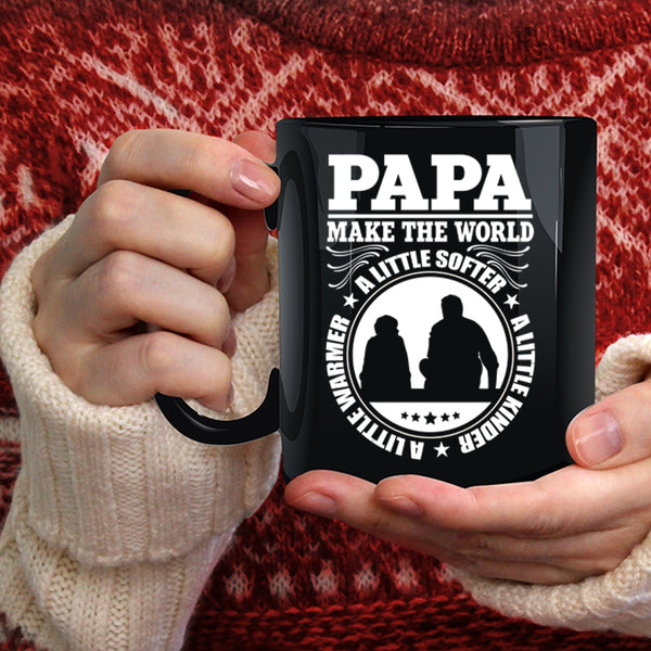 Papa Make the World A Little Warmer Coffee Mug, Cute Papa Coffee Cup