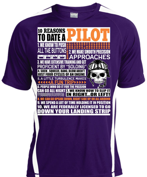 10 Reasons To Date A Pilot T Shirt, Down Your Landing Strip T Shirt, Cool Shirt