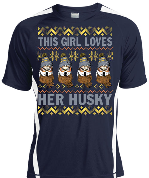 This Girl Loves Her Husky T Shirt, This Girl Loves Christmas T Shirt, Cool Shirt