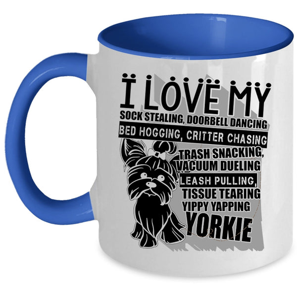 Cute Yorkie Coffee Mug, I Love My Yorkie Accent Mug