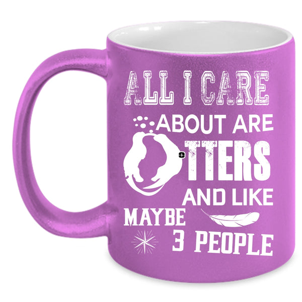 I Love Otters Coffee Mug, Funny Gift For Otter Lovers Coffee Cup