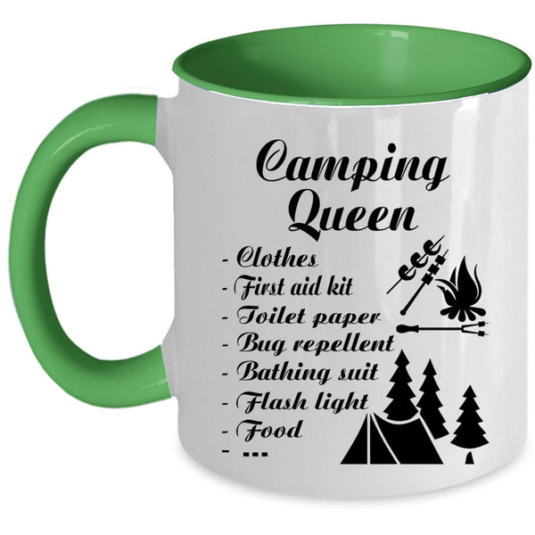 Funny Gift For Camping Mom Coffee Mug, Camping Queen Accent Mug