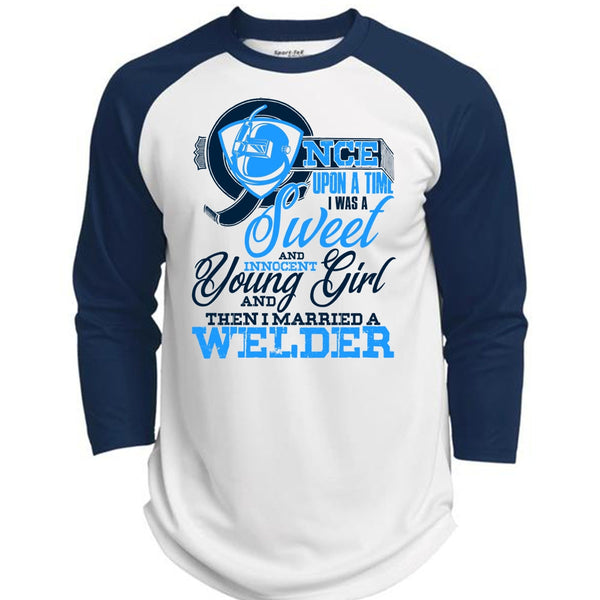 I Married A Welder T Shirt, I Love Welder T Shirt, Awesome T-Shirts  (Polyester Game Baseball Jersey)