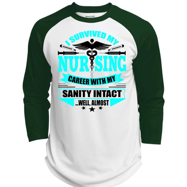 I Survived My Nursing T Shirt, I Love Nursing T Shirt, Awesome T-Shirts  (Polyester Game Baseball Jersey)