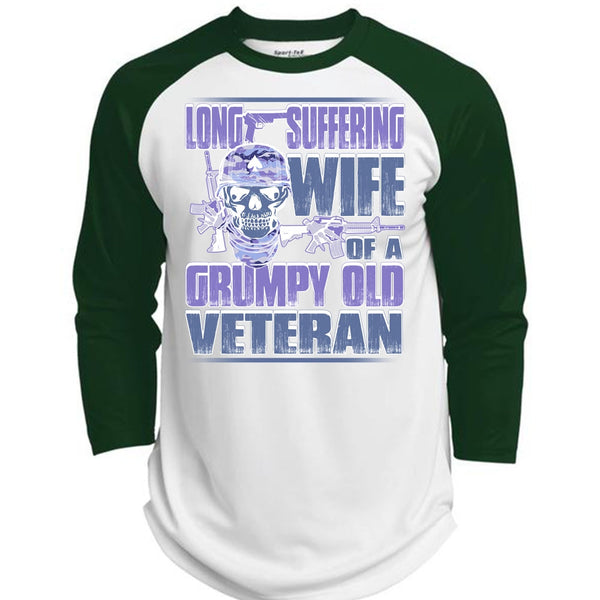 Long Suffering Wife T Shirt, I Love Veteran T Shirt, Awesome T-Shirts  (Polyester Game Baseball Jersey)