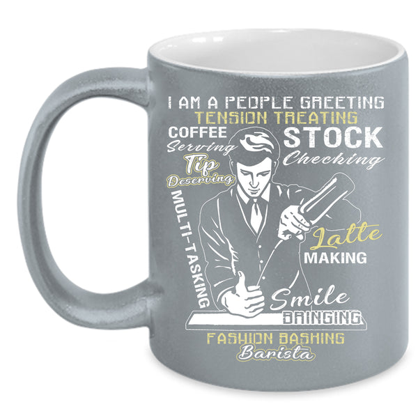 Coffee Serving Coffee Mug, Fashion Bashing Barista Coffee Cup