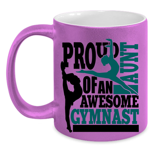 Cool Auntie Coffee Mug, Proud Aunt Of An Awesome Gymnast Accent Mug