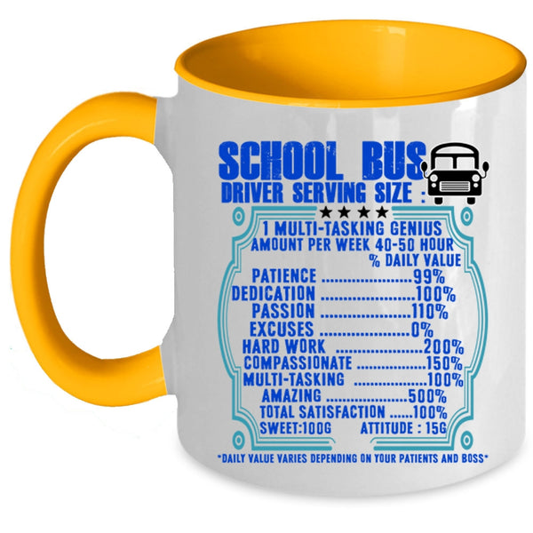 Cute School Bus Driver Coffee Mug, School Bus Driver Serving Size Accent Mug