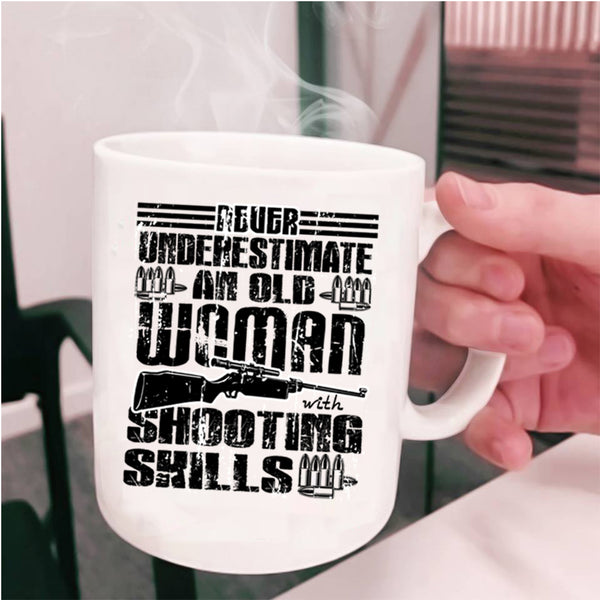 Cool Grandmother Coffee Mug, An Old Woman With Shooting Skills Cup
