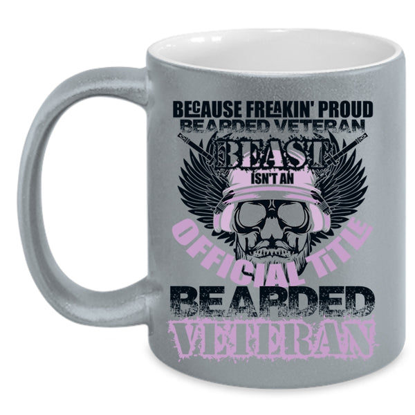 Bearded Veteran Coffee Mug, Proud Bearded Veteran Beast Accent Mug
