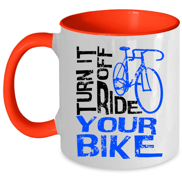Awesome Bikers Coffee Mug, Turn Off Ride Your Bike Accent Mug