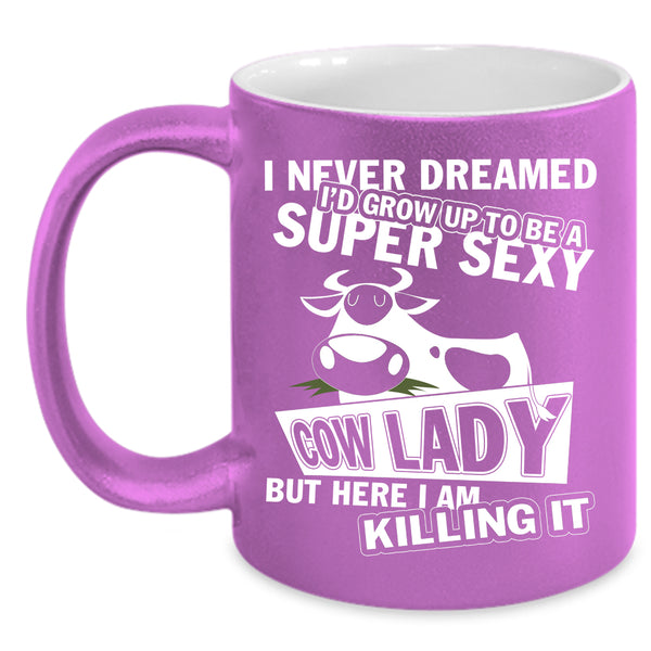 I'd Grow Up To Be A Cow Lady Coffee Mug, Cool Cow Lady Coffee Cup
