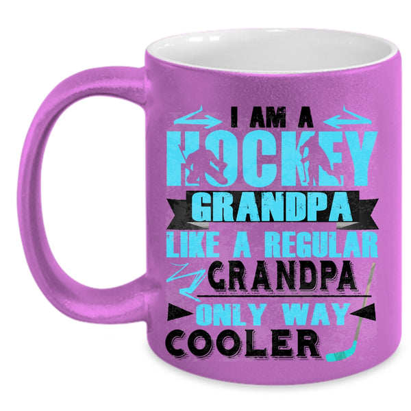 Cool Grandpa Coffee Mug, I Am A Hockey Grandpa Accent Mug