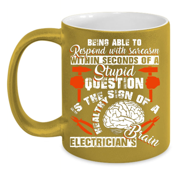 Electrician'S Brain Coffee Mug, Funny Electricians Coffee Cup