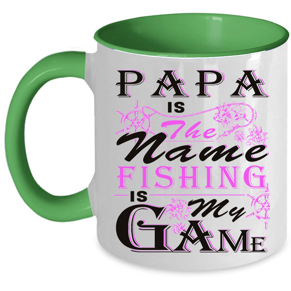 Fishing Is My Game Coffee Mug, Papa Is The Name Accent Mug