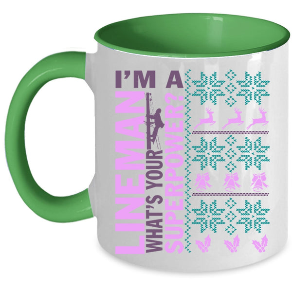 Christmas Gift For Lineman Coffee Mug, I'm A Lineman Accent Mug