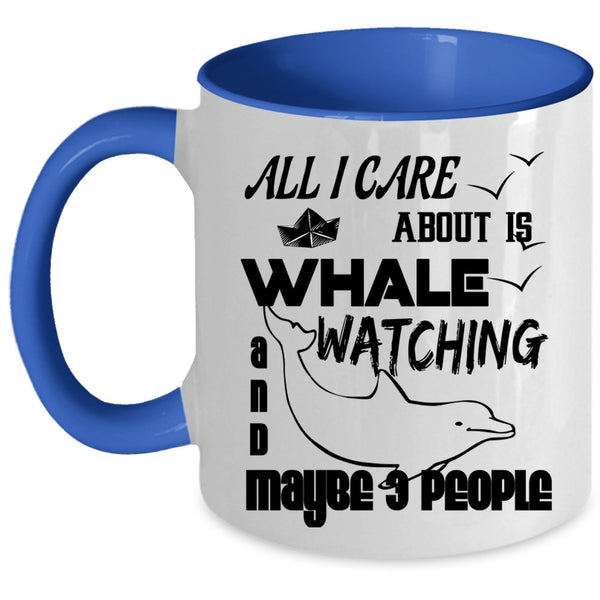 Outdoor Activity Coffee Mug, I Love Whale Watching Accent Mug