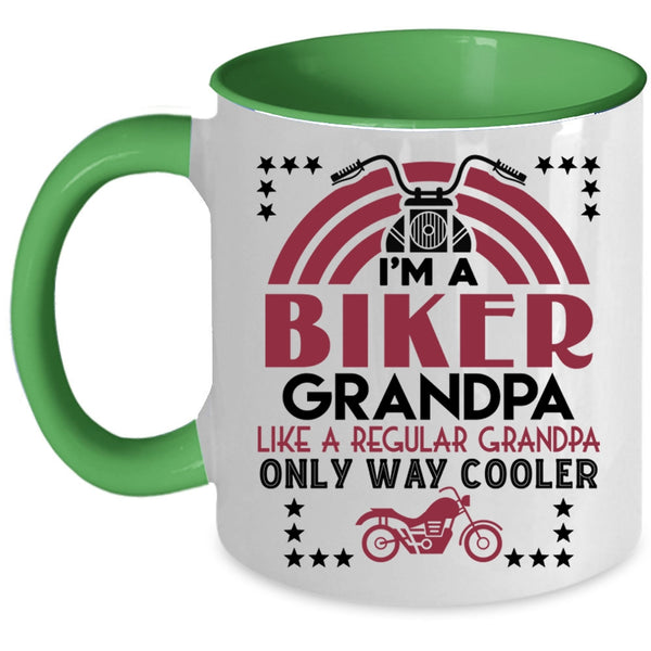 Cool Grandpa Coffee Mug, I'm A Biker Grandpa Accent Mug