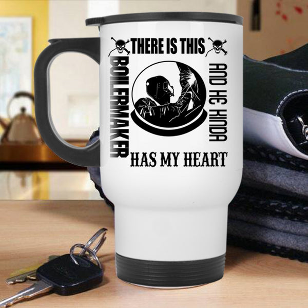Cute Boilermaker Travel Mug, This Boilermaker Kinda Has My Heart Mug
