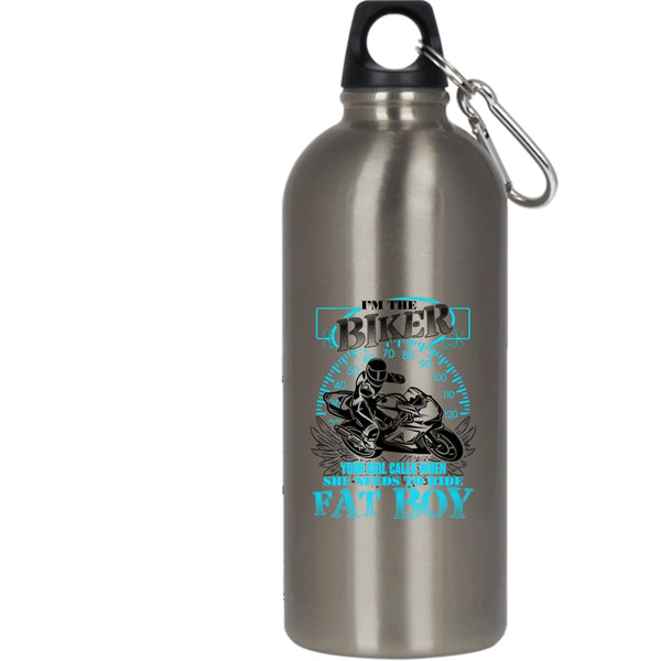 I'm The Biker 20 oz Stainless Steel Bottle,She Needs To Ride Fat Bot Outdoor Sports Water Bottle