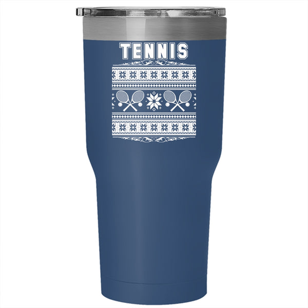 Tennis Tumbler 30 oz Stainless Steel, Christmas Family Vacation Travel Mug