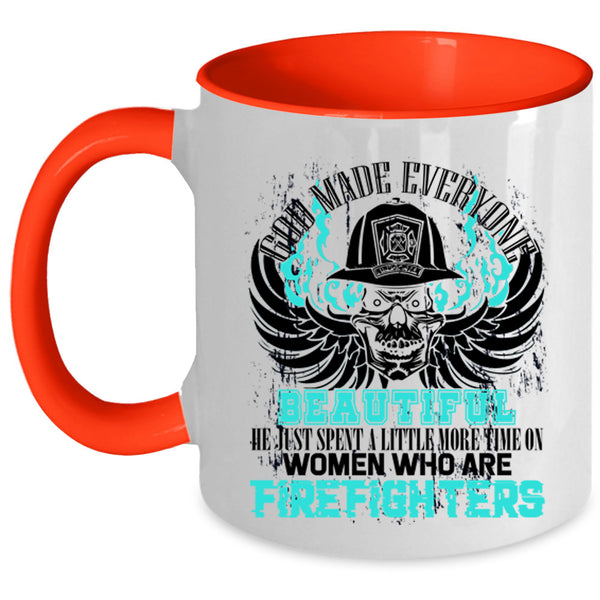 Firefighters Coffee Mug, God Made Everyone Beautiful Accent Mug