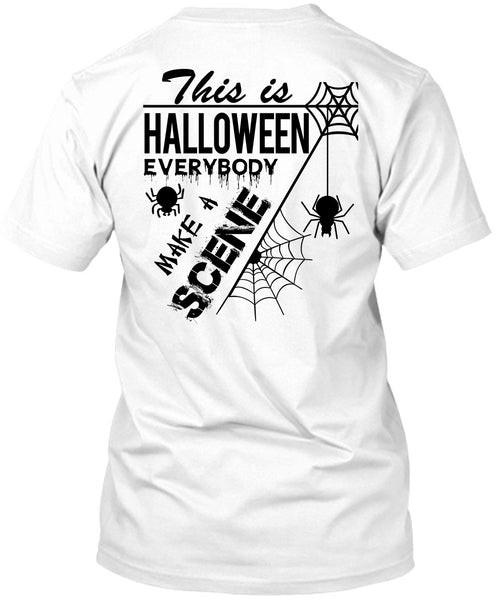 A black t-shirt with the shopify logo