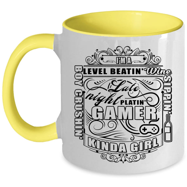 Awesome Girls Coffee Mug, I'm A Gamer Kinda Girl Accent Mug