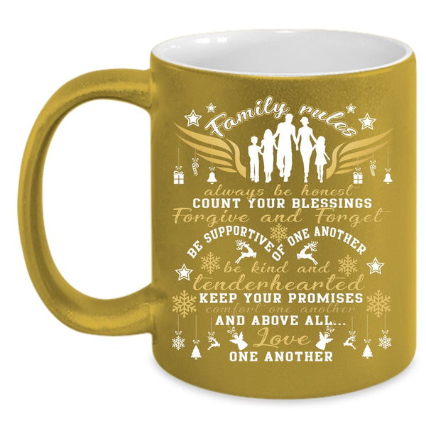 Family Rules Coffee Mug, I Love My Family Coffee Cup