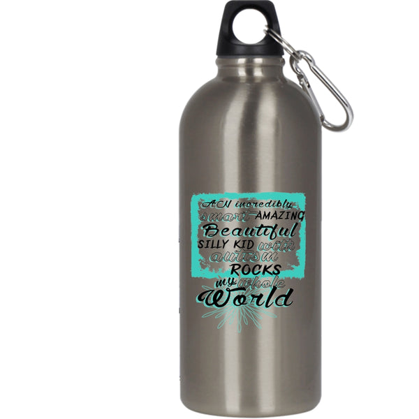 Autism Rocks My World 20 oz Stainless Steel Bottle,Cool Autism Mom Outdoor Sports Water Bottle