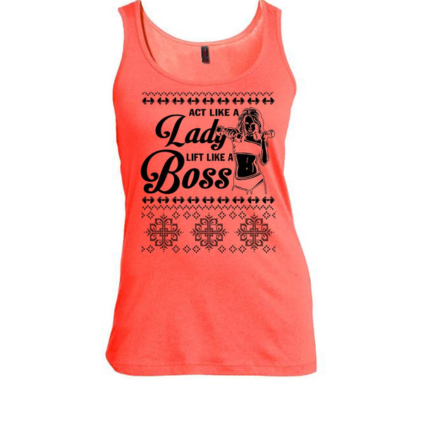 Act Like A Lady T Shirt, Lady Merry Christmas Tank Top