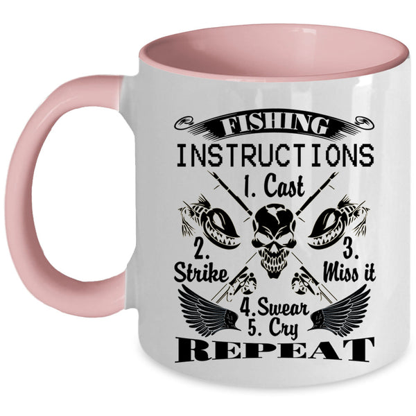 Cool Fisher Coffee Mug, Fishing Instructions Accent Mug