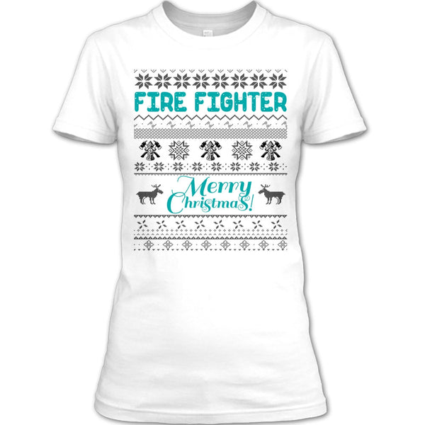 Fire Fighter Merry Christmas T Shirt, Gift For Merry Christmas T Shirt