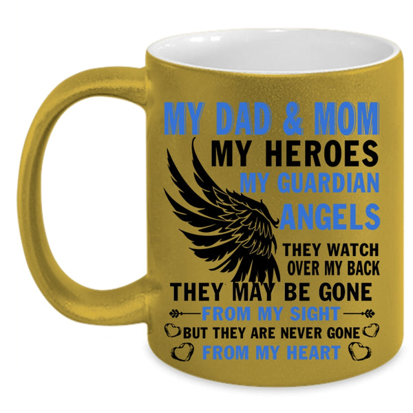 They Are Never Gone From My Heart Coffee Mug, Dad And Mom Accent Mug