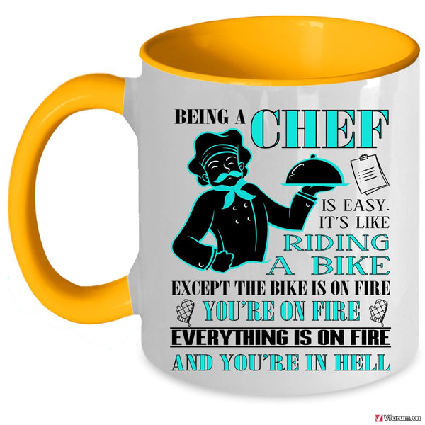 Being A Chef Cup, It's Like Riding A Bike Mug, Cool Chef Cup