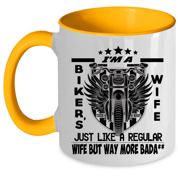Reagular Wife Coffee Mug, I'm A Biker's Wife Accent Mug