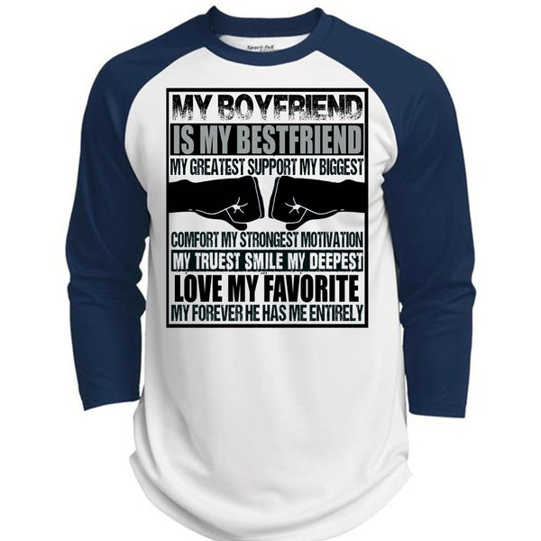My Boyfriend Is My Best Friend T Shirt, I Love Boyfriend T Shirt, Awesome T-Shirts  (Polyester Game Baseball Jersey)