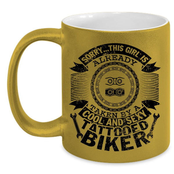 Marry Coffee Mug, This Girl Already Taken By A Cool Tattooed Biker Accent Mug