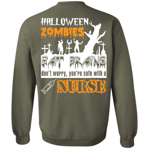You're Safe With A Nurse T Shirt, Wait For Halloween Sweatshirt