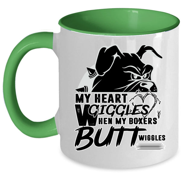 When My Boxers Butt Wiggles Coffee Mug, My Heart Giggles Accent Mug
