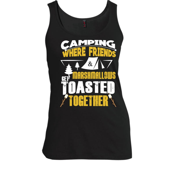 Camping T Shirt, where Friends Marshmalows Tank Top