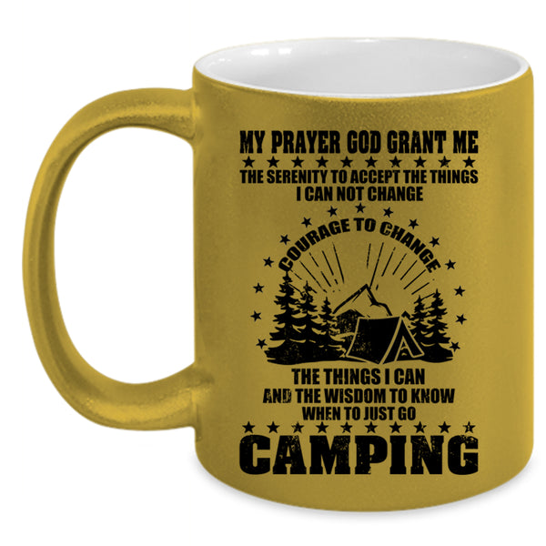 Outdoor Activity Coffee Mug, Just Go Camping Accent Mug