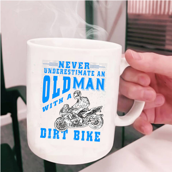 Awesome Grandpas Coffee Mug, Old Man With A Dirt Bike Cup